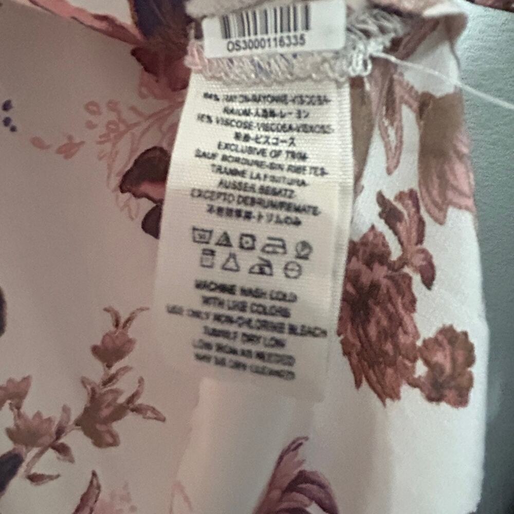 Free People Heart Beat Printed V-Neck Tunic Cream Blush Wine Colorway Size Small - Picture 9 of 13